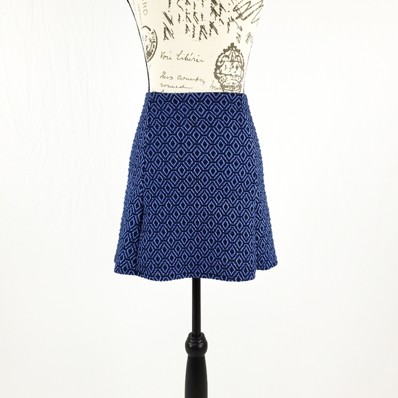 Zara Blue Mini Circle Skirt Size Small - Picture 6 of 9